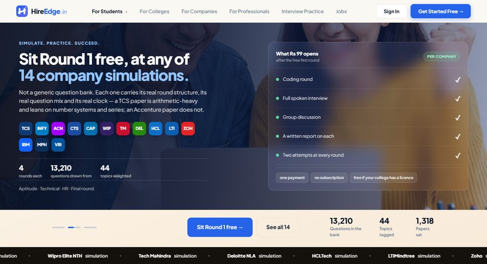 HireEdge – Placement readiness platform, built by LPOINT in Mangalore